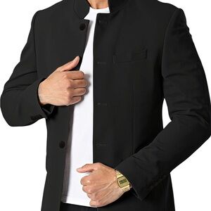THWEI Mens 2XL XXL Casual Suit Blazer Jackets Stand Collar Business Sport Coats